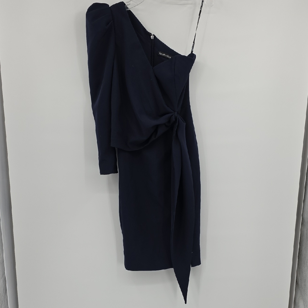 Lavish Alice Blue Asymmetrical Tie Front One Shoulder Dress Size 2